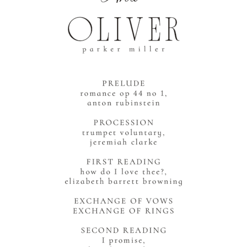 This is a pearl unique wedding programs with foil pressed by Nicole Walsh called side stripe printing on signature in standard