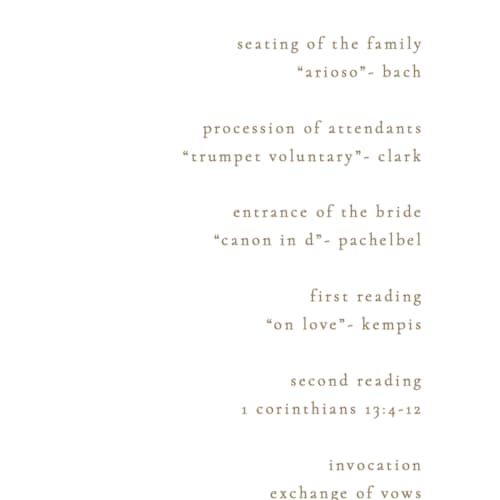 This is a quartz unique wedding programs with foil pressed by Kristie Kern called the gallery printing on signature in 4x9