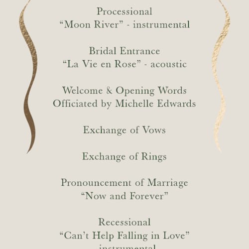 This is a garden unique wedding programs with foil pressed by Elly called garden feast printing on signature in standard