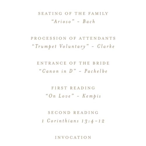 This is a ivory unique wedding programs with foil pressed by Mansi Verma called gold crest printing on signature in 4x9