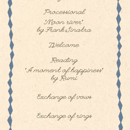 This is a magic unique wedding programs with standard by Sumak Studio called pure magic printing on signature in standard