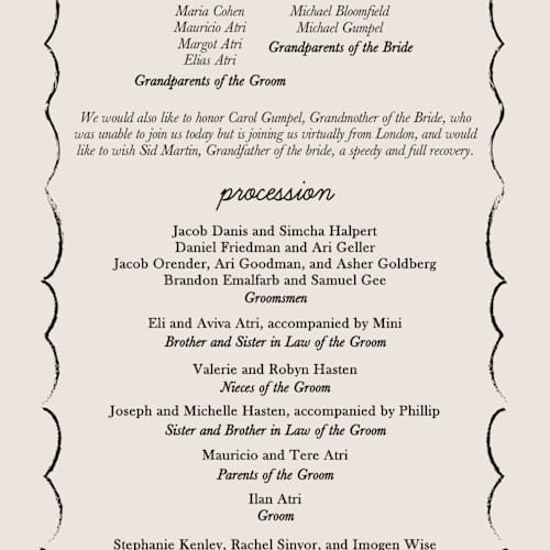 This is a ivory unique wedding programs with standard by Aviva Atri called sketchbook love printing on signature in standard