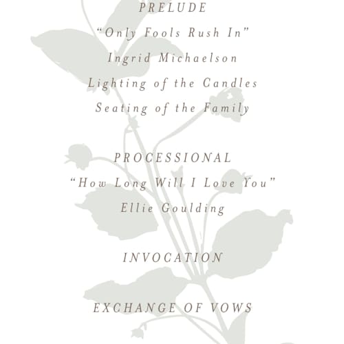 This is a fawn unique wedding programs with standard by AK Graphics called autumnal printing on signature in standard