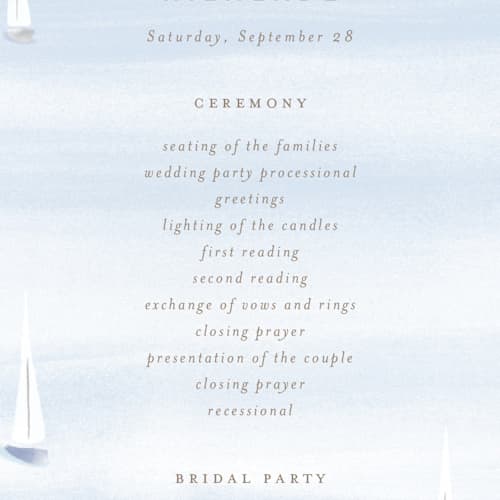 This is a aqua unique wedding programs with standard by Jennifer Wick called bristol printing on signature in standard