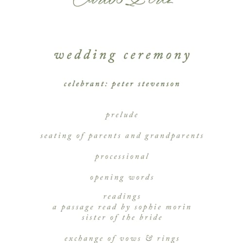 This is a forest unique wedding programs with standard by Sherley Ferreira called vintage garden printing on signature in standard