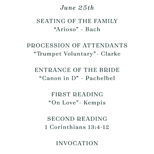 This is a pine unique wedding programs with standard by Paper Sun Studio called river valley printing on signature in standard