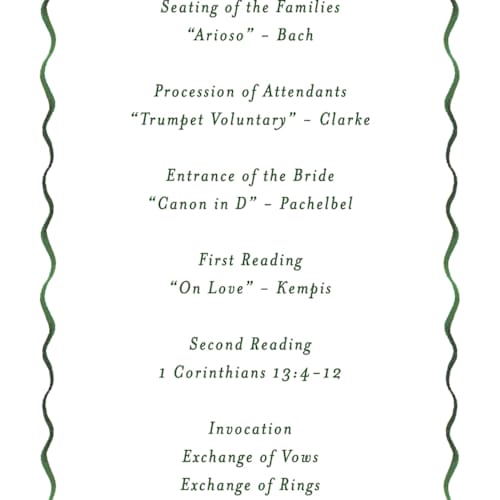 This is a sap unique wedding programs with standard by Becky Nimoy called gates and pillars printing on signature in standard