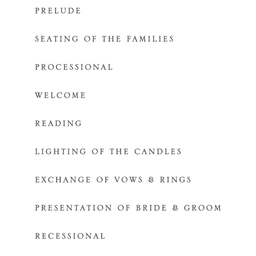 This is a cotton unique wedding programs with standard by Vanessa Doyle called contemporary printing on signature in 4x9