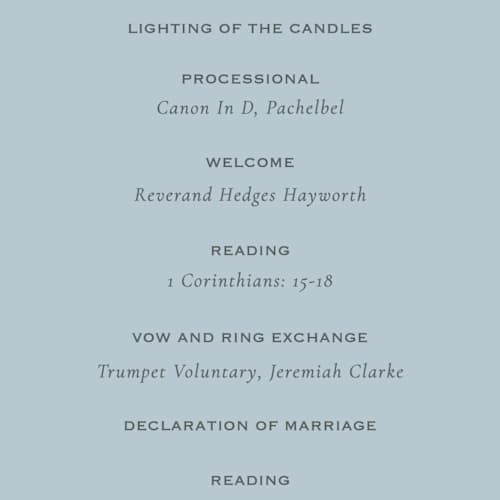 This is a sky unique wedding programs with standard by Sara Hicks Malone called briland printing on signature in standard