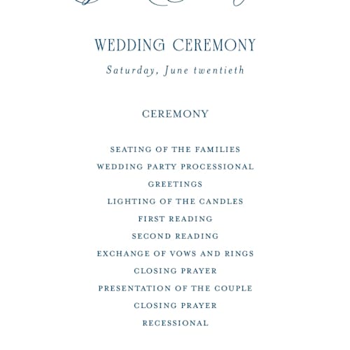 This is a ocean unique wedding programs with standard by Kelly Schmidt called hilton printing on signature in standard