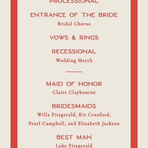 This is a lobster unique wedding programs with standard by Jackie Crawford called kitty hawk printing on signature in standard