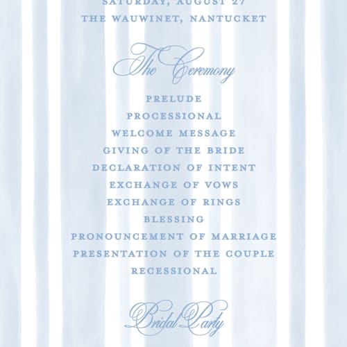 This is a ocean unique wedding programs with standard by Creo Study called coastal crest printing on signature in standard