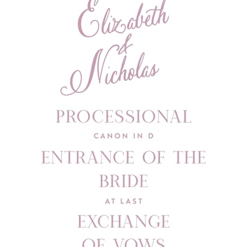 This is a lilac dreams unique wedding programs with standard by Design Lotus called lavender dreams printing on signature in standard