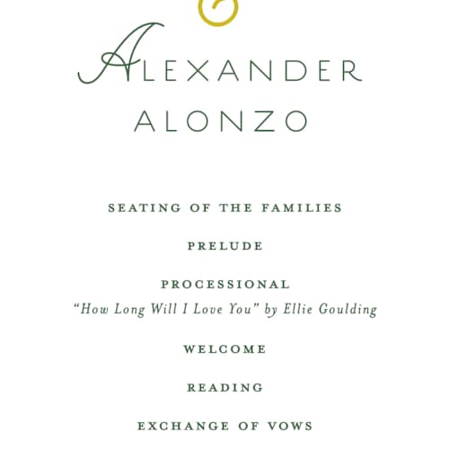 This is a citrus unique wedding programs with standard by Angela Quan called grid printing on signature in standard