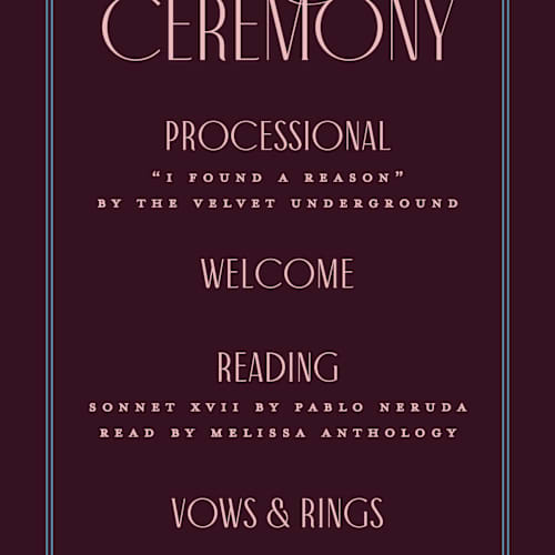 This is a plum unique wedding programs with standard by Owl and Toad called sophisticate printing on signature in standard