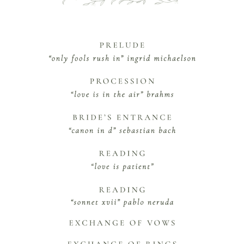 This is a ivy unique wedding programs with standard by chocomocacino called cramique printing on signature in standard