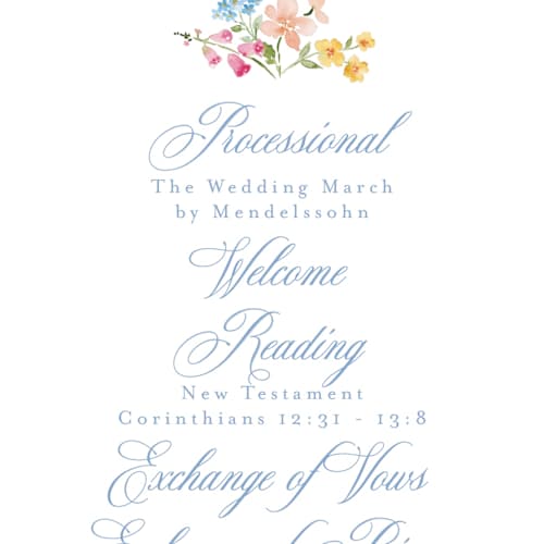 This is a meadow unique wedding programs with standard by Petra Kern called everlasting romance printing on signature in standard