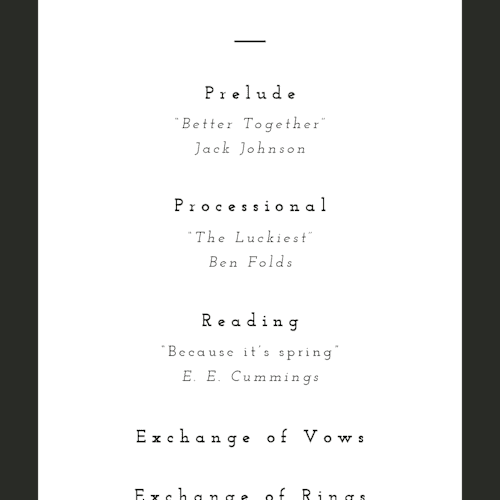 This is a cloud unique wedding programs with standard by Adelyn T. called photograph scribble printing on signature in 4x9