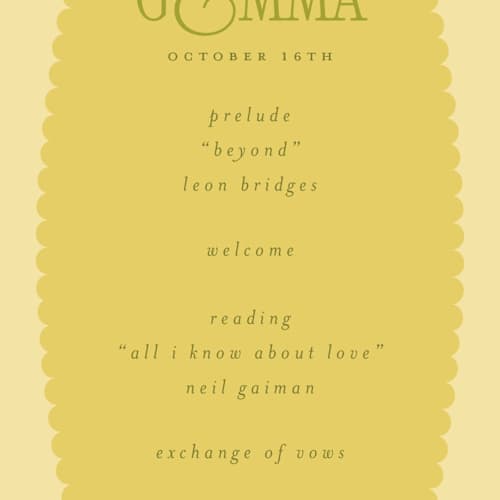 This is a island citrus unique wedding programs with standard by Morgan Kendall called bloom printing on signature in standard