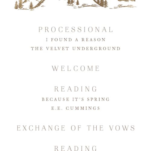 This is a earth unique wedding programs with foil pressed by Mansi Verma called colorado printing on signature in 4x9