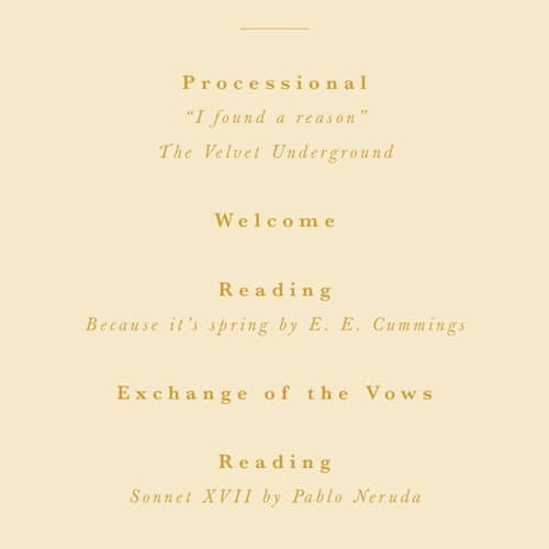 This is a honey unique wedding programs with standard by Adelyn T. called ink scribble printing on signature in 4x9