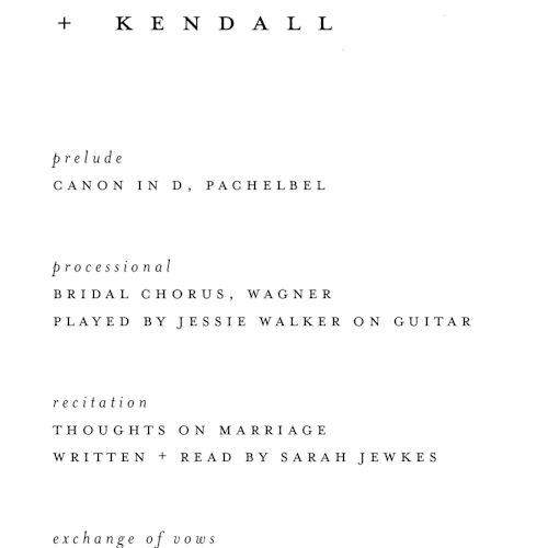 This is a snow unique wedding programs with standard by Mere Paper called sketched mountains printing on signature in 4x9