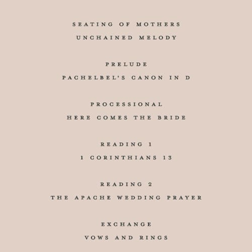 This is a linen unique wedding programs with standard by Christie Garcia called picturesque printing on signature in 4x9