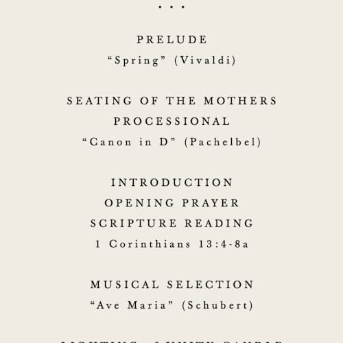 This is a ecru unique wedding programs with standard by Hooray Creative called scripted names printing on signature in 4x9