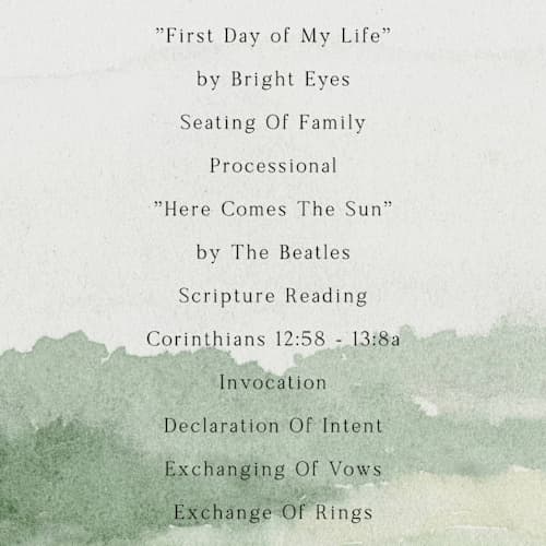 This is a meadow unique wedding programs with standard by Elly called the vow printing on signature in 4x9