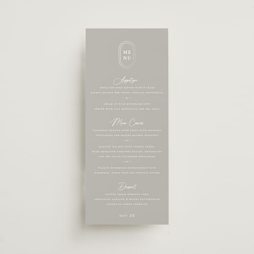 This is a moon menu cards with foil pressed by chocomocacino called cantuccini printing on signature in 4x9