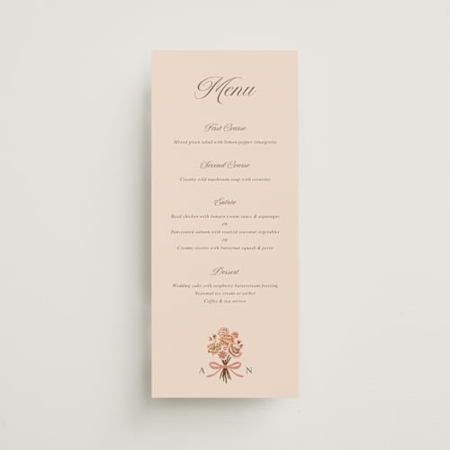 This is a chocolate menu cards with foil pressed by Paola Benenati called blooming path printing on signature in 4x9