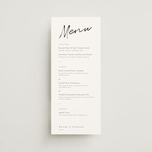 This is a cloud menu cards with standard by Adelyn T. called photograph scribble printing on signature in 4x9