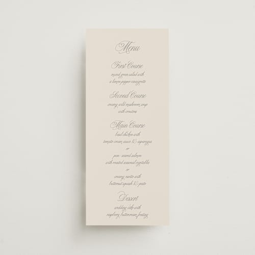 This is a ivory menu cards with standard by Petra Kern called let's say i do printing on signature in 4x9