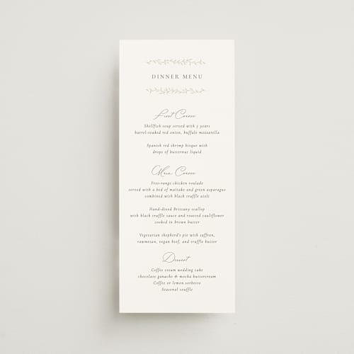This is a ivy menu cards with standard by chocomocacino called cramique printing on signature in 4x9