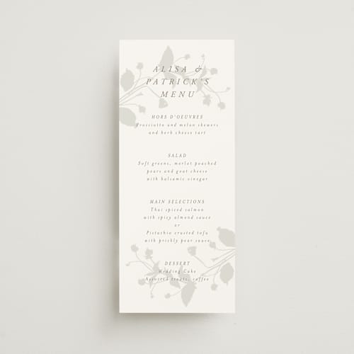 This is a fawn menu cards with standard by AK Graphics called autumnal printing on signature in 4x9