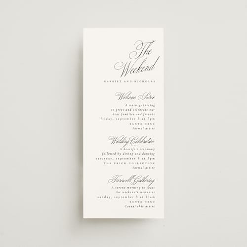 This is a noir slate ceremony reception essentials with standard by Ana de Sousa called written with love printing on signature in 4x9