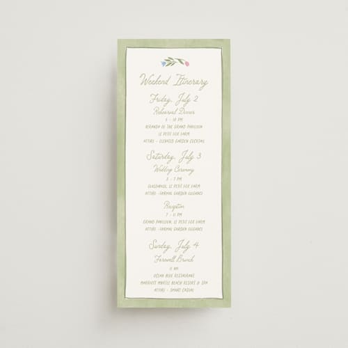 This is a garden ceremony reception essentials with standard by Creo Study called folk garden printing on signature in 4x9