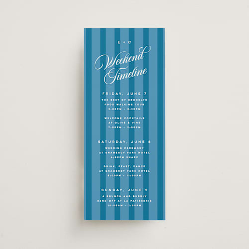 This is a cerulean ceremony reception essentials with standard by Kristie Kern called the emma printing on signature in 4x9