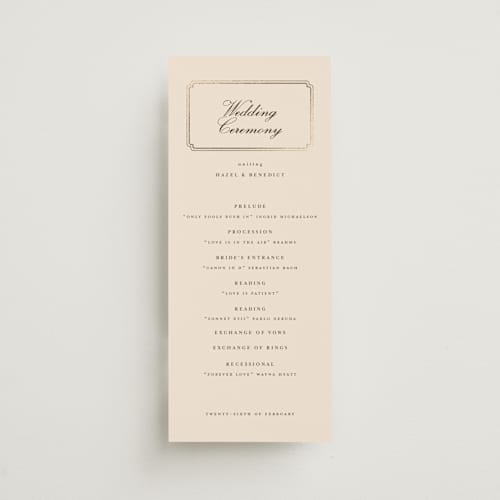 This is a bisque unique wedding programs with foil pressed by chocomocacino called lussekatter printing on signature in standard