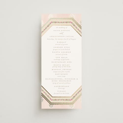 This is a shubh unique wedding programs with foil pressed by Creo Study called amalgamation printing on signature in standard