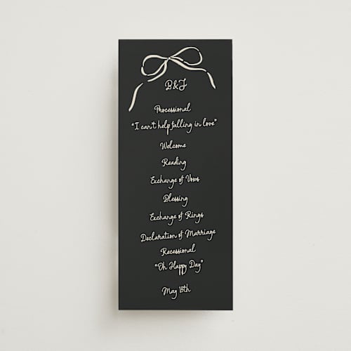 This is a tuxedo unique wedding programs with standard by Jelena Vuletic called inkwoven printing on signature in standard