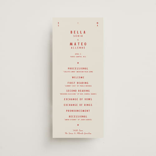 This is a sierra unique wedding programs with standard by Ani Somi called coyota printing on signature in standard