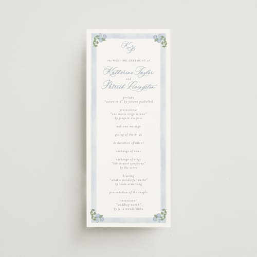 This is a ocean unique wedding programs with standard by Creo Study called pillowy border printing on signature in standard