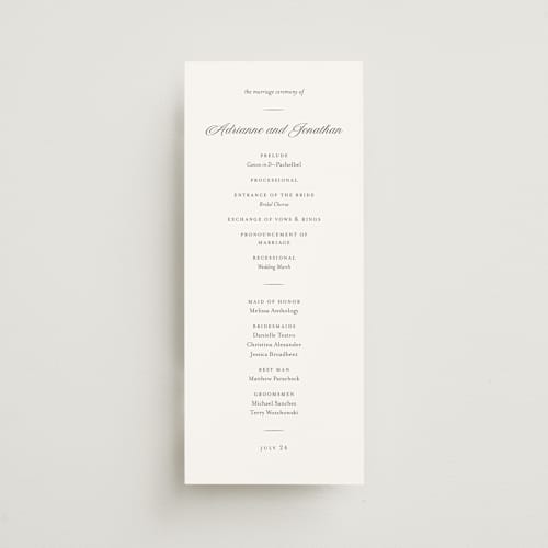 This is a chiffon unique wedding programs with standard by Eric Clegg called together always printing on signature in standard