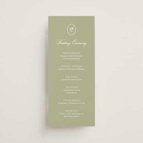 This is a petal unique wedding programs with standard by Lisa Joanna Harrison called summer fields printing on signature in 4x9