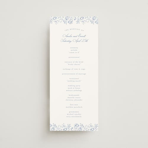 This is a sky unique wedding programs with standard by Robert and Stella called constance printing on signature in standard