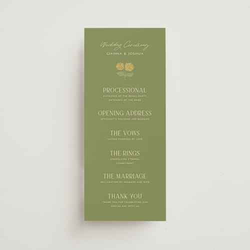 This is a summer citrus unique wedding programs with standard by Vera Lim called the gallery printing on signature in standard