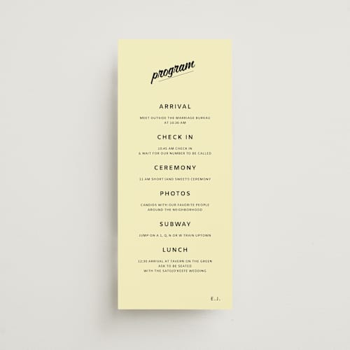 This is a butter unique wedding programs with standard by Studio Suku called courthouse printing on signature in standard