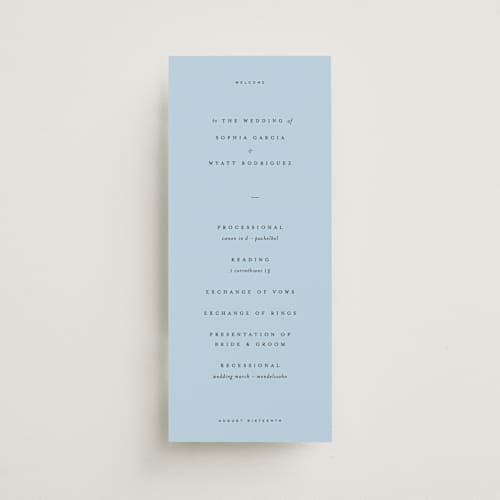 This is a sky unique wedding programs with standard by Blustery August called tarte tatin printing on signature in standard