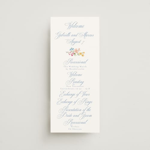 This is a meadow unique wedding programs with standard by Petra Kern called everlasting romance printing on signature in standard